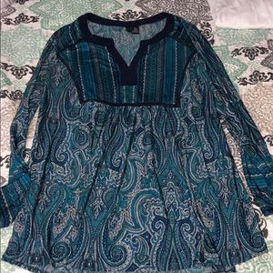 Blue Paisley Tunic